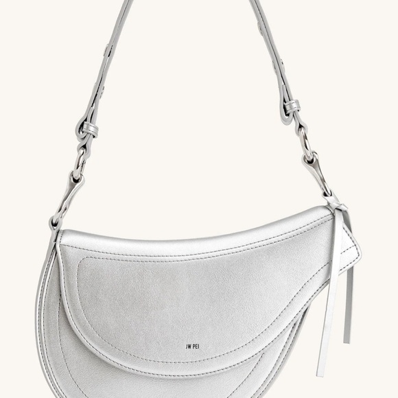 JW PEI Handbags - JW PEI Ashlie Crossbody Bag - Silver Shoulder Bag
